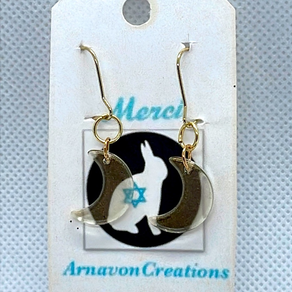 Gold crescent moon earrings
